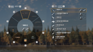 Showcasing the new item wheel UI views in the in-game inventory.