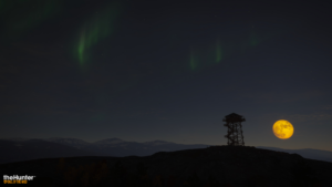 Showcasing the Northern Lights appearing across the twilight skies of Revontuli Coast.