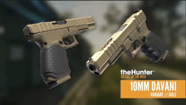 An image of the 10mm Davani weapon included in the Assorted Sidearms Pack in theHunter Call of the Wild.