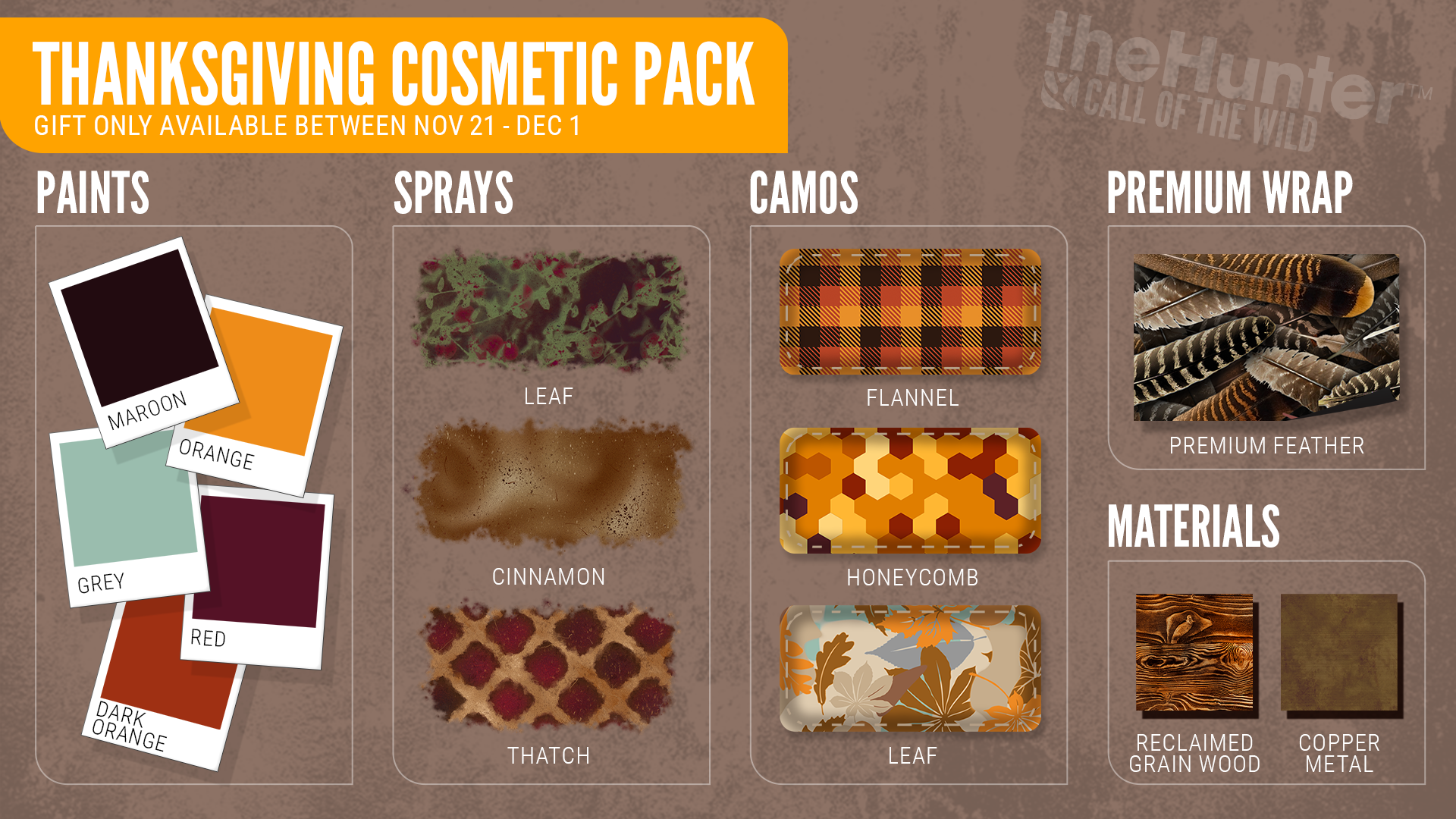 Limited-time Thanksgiving Cosmetic Pack contents 2023.